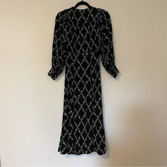 GANNI Crepe Button Wrap Dress - Picture 4 of 9